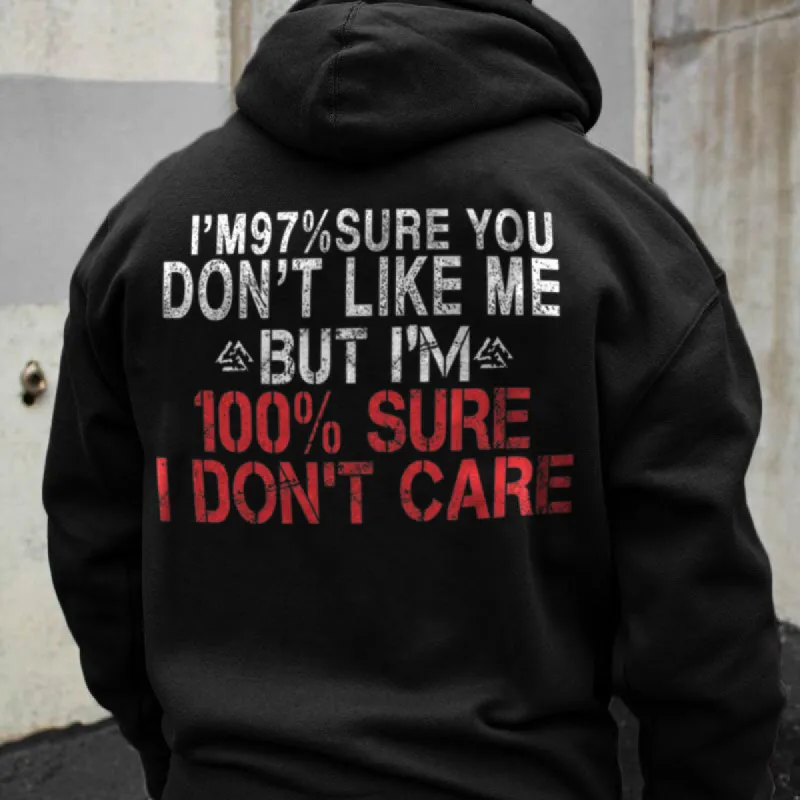 Vikings 100% Sure I Don't Care Printed Men's Hoodie sold by Polyalien