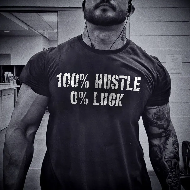 Vikings 100% Hustle 0% Luck Printed Men's T-shirt sold by Polyalien