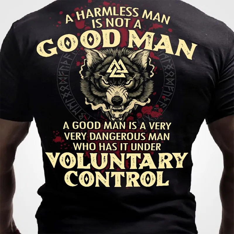 A Harmless Man Is Not A Good Man Printed Men's T-shirt sold by Polyalien