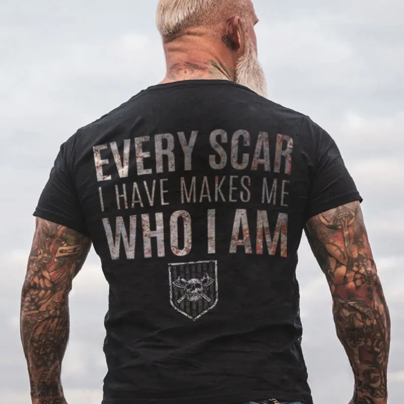 Every Scar I Have Makes Me Who I Am Printed Men's T-shirt sold by Polyalien