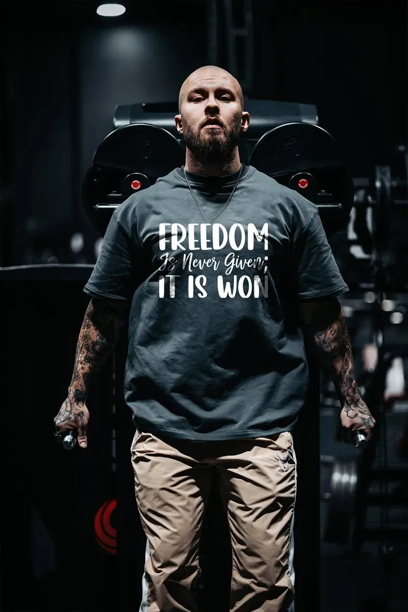 Freedom Is Never Given Printed Men's T-shirt sold by Polyalien product image thumbnail 2