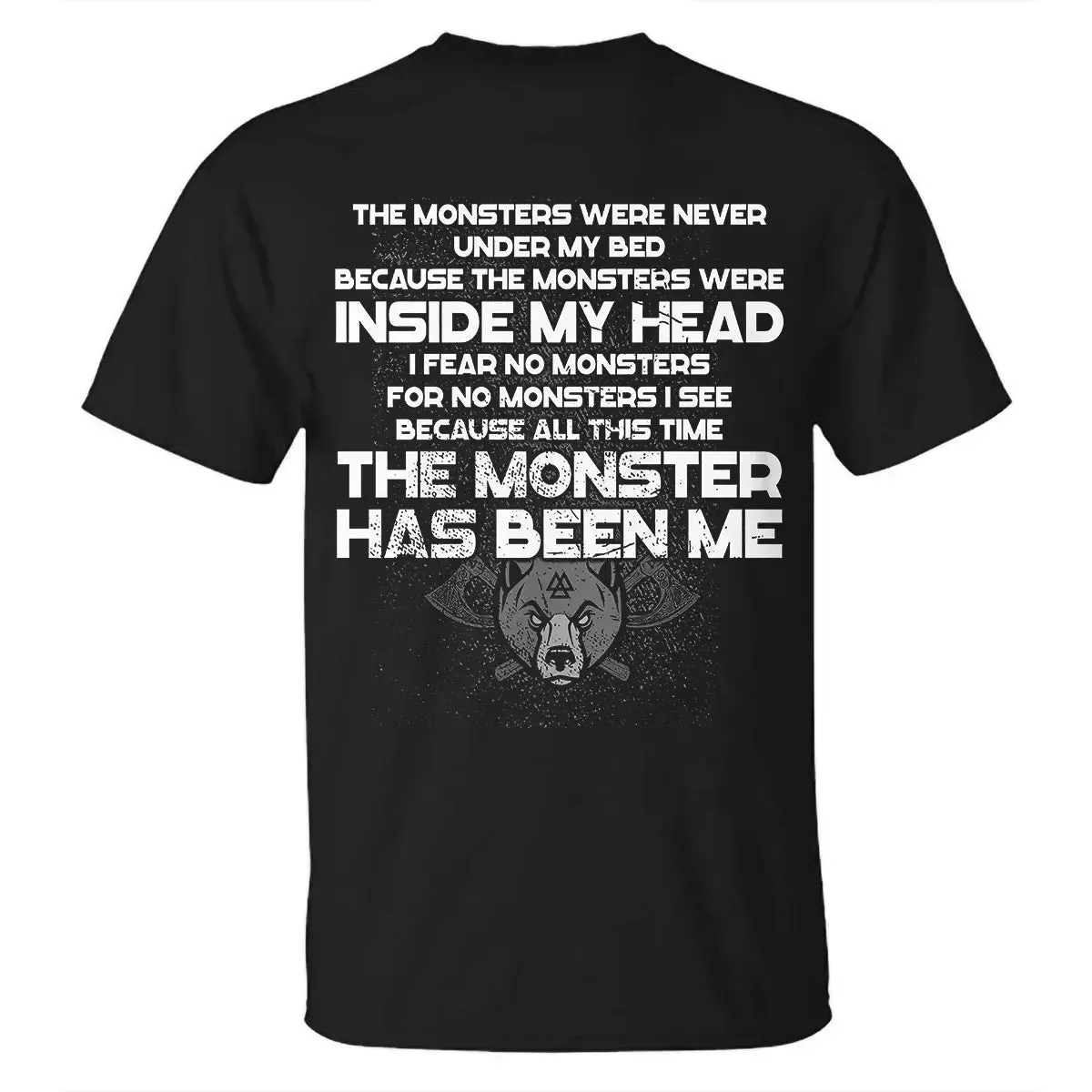 Viking The Monsters Were Never Under My Bed Printed Men's T-shirt sold by Polyalien product image thumbnail 2