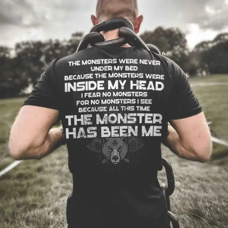Viking The Monsters Were Never Under My Bed Printed Men's T-shirt sold by Polyalien