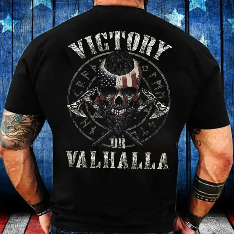 Viking Victory Or Valhalla Printed Men's T-shirt sold by Polyalien