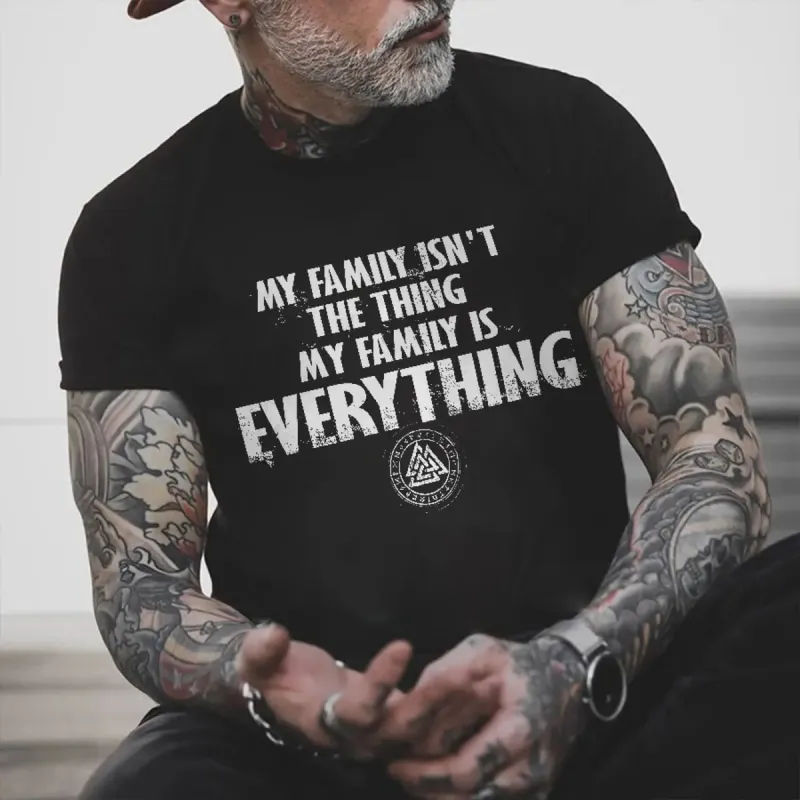 Viking My Family Isn't The Thing My Family Is Everything Printed Men's T-shirt sold by Polyalien
