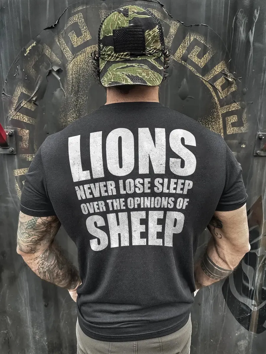 Lions never lose sleep Print Men's T-shirt sold by Polyalien product image thumbnail 2