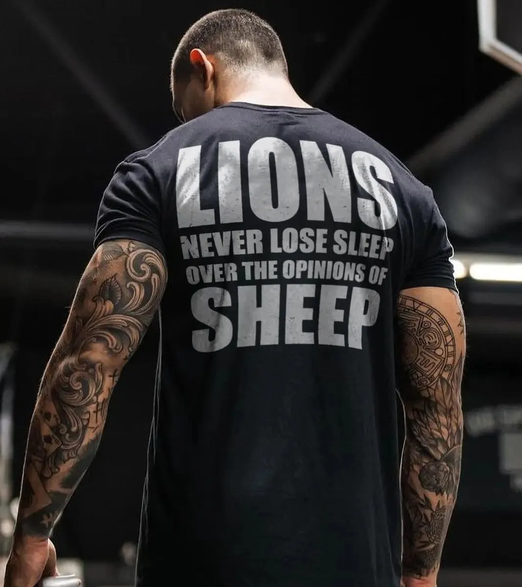 Lions never lose sleep Print Men's T-shirt sold by Polyalien