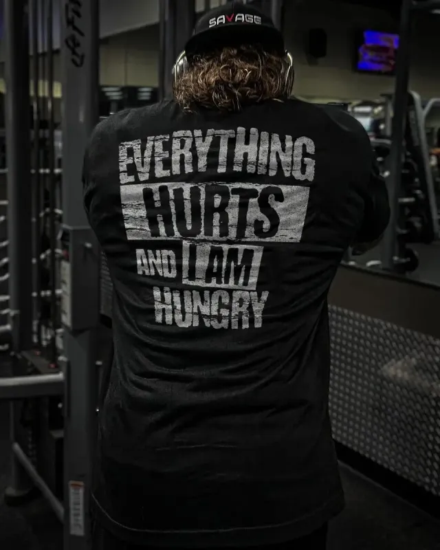 Everything hurts and I am hungry Print Men's T-shirt sold by Polyalien