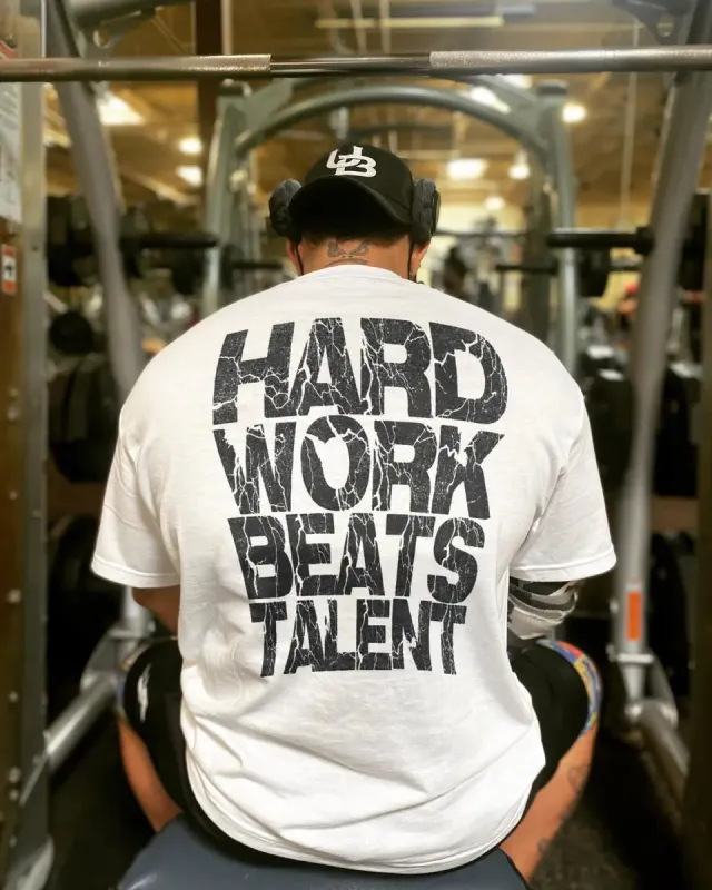 Hard work beats talent   Print Men's T-shirt sold by Polyalien