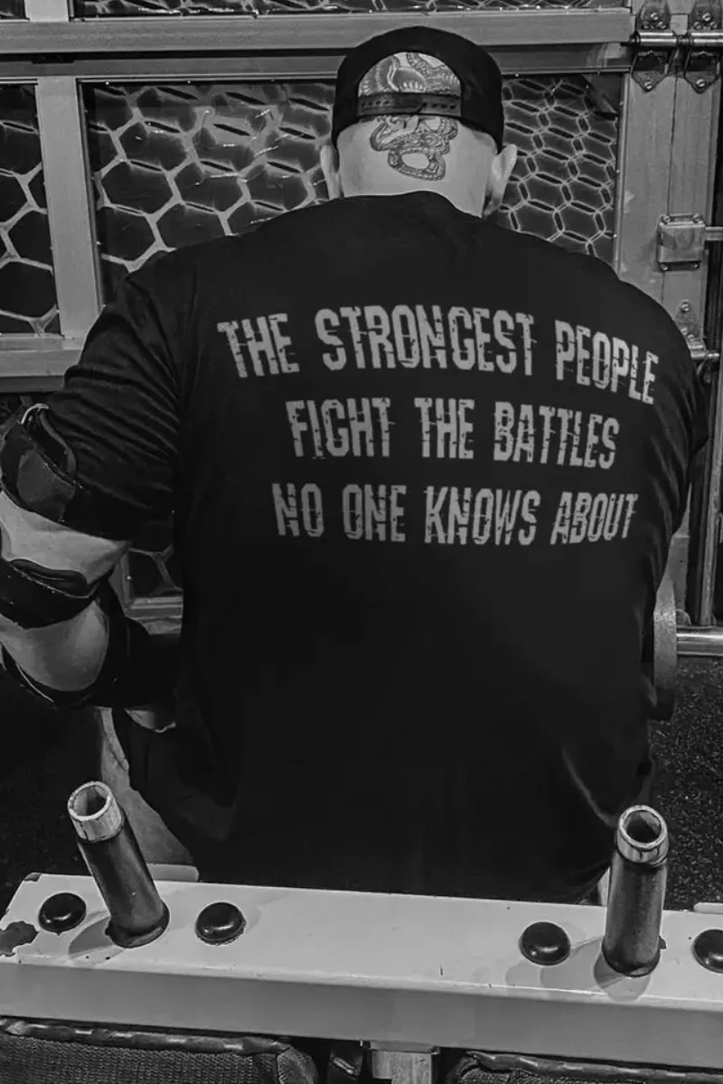The strongest people fight the battles no one knows about Print Men's T-shirt sold by Polyalien