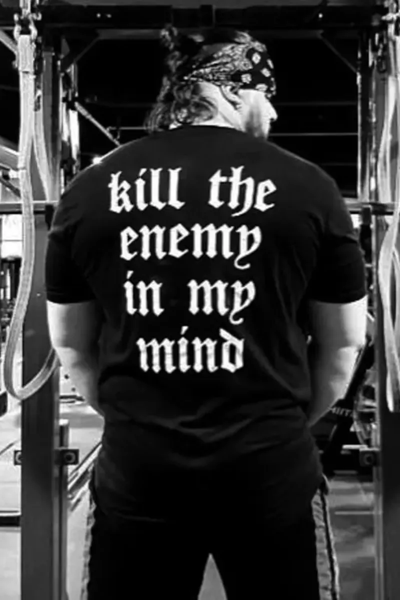 Kill the enemy in the mind Print Men's T-shirt sold by Polyalien