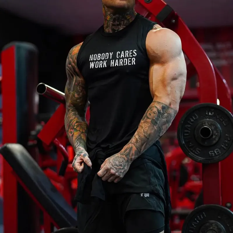 Nobody cares work harder    Printed Men's Vest sold by Polyalien