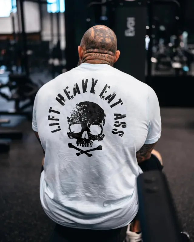 Lift heavy eat ass Print Men's T-shirt sold by Polyalien