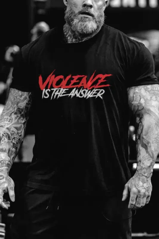 Violence is the answer Print Men's T-shirt sold by Polyalien