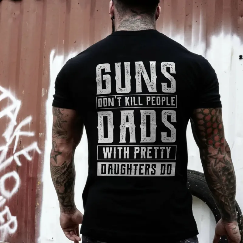 Guns Don't Kill People Print Men's T-shirt sold by Polyalien