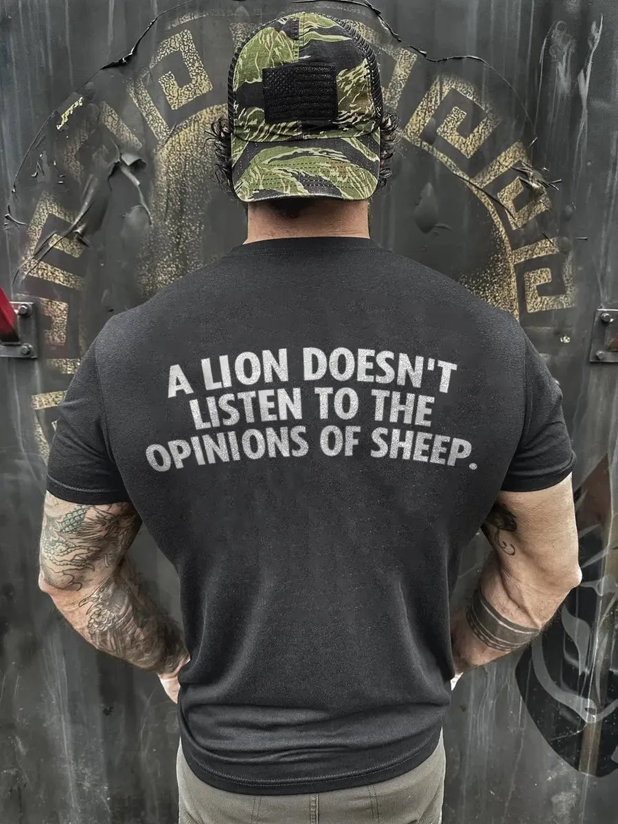 A lion doesn't listen Print Men's T-shirt sold by Polyalien product image thumbnail 3