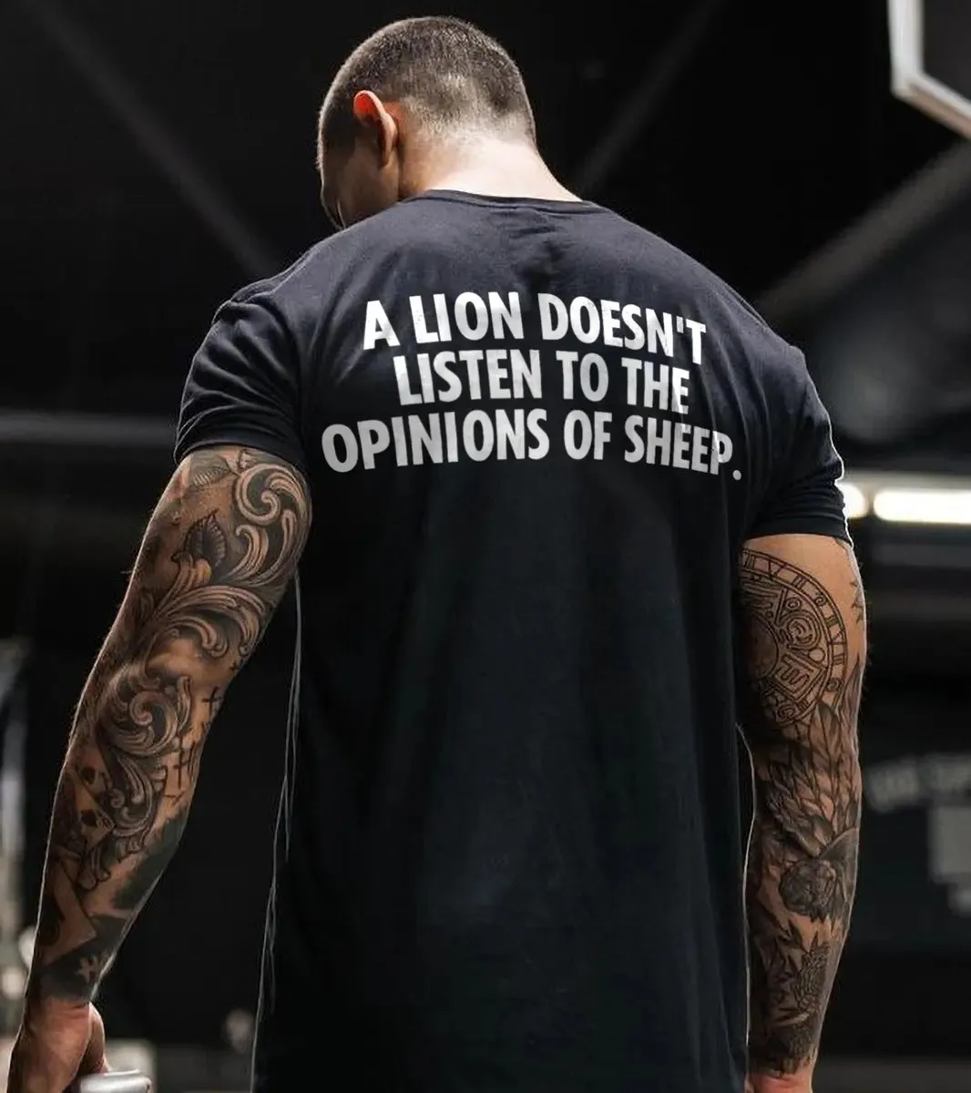 A lion doesn't listen Print Men's T-shirt sold by Polyalien product image thumbnail 2