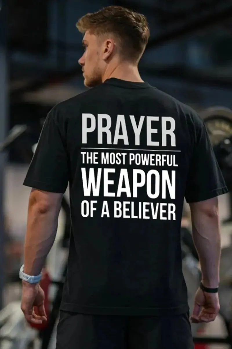 Prayer The Most Powerful Weapon Of A Believer Printed Casual Men's T-shirt sold by Polyalien