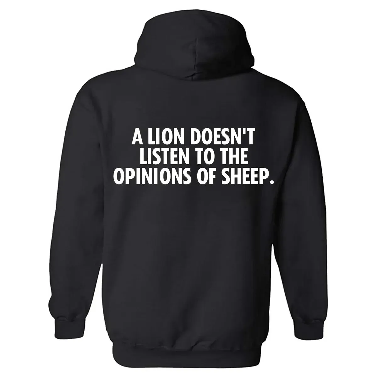 A Lion Doesn't Listen To The Opinions Of Sheep Printed Men's Hoodie sold by Polyalien product image thumbnail 2