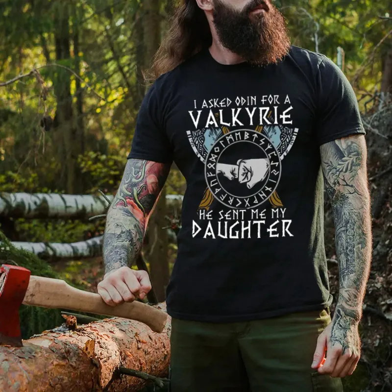 Viking I Asked Odin For A Valkyrie Printed Men's T-shirt sold by Polyalien