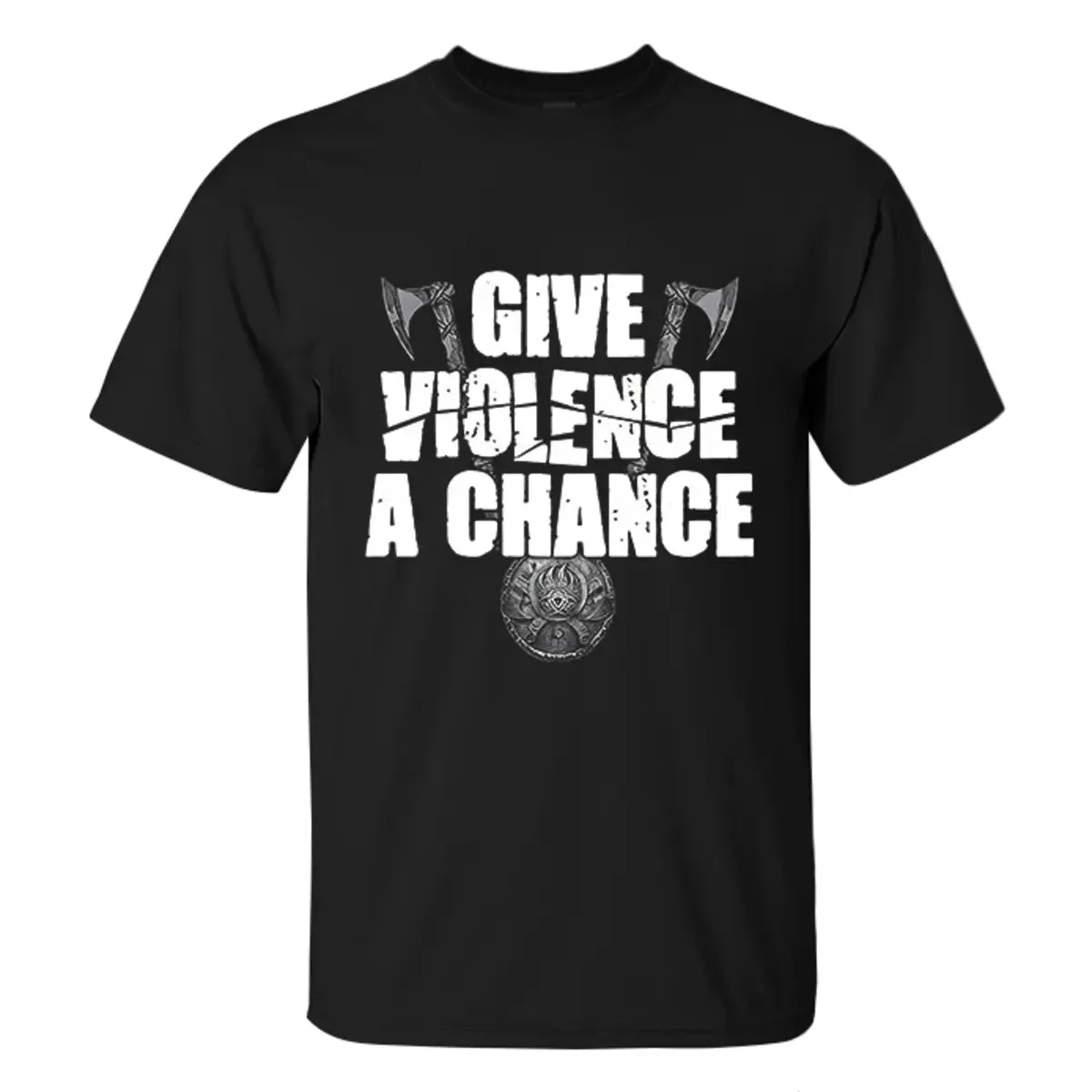 Viking Give Violence A Chance Printed Men's T-shirt sold by Polyalien product image thumbnail 2
