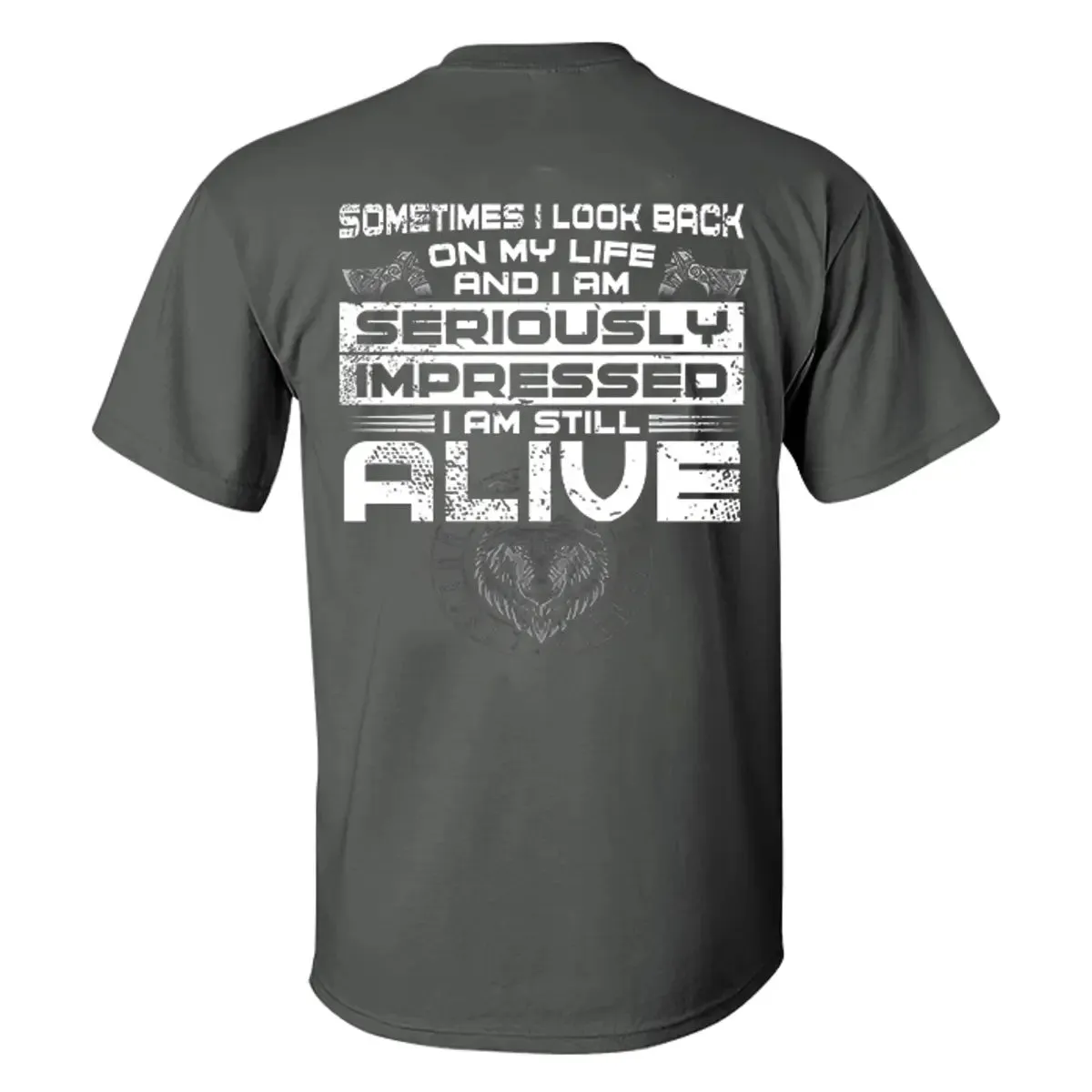 Viking Sometimes I Look Back On My Life Printed Men's T-shirt sold by Polyalien product image thumbnail 3