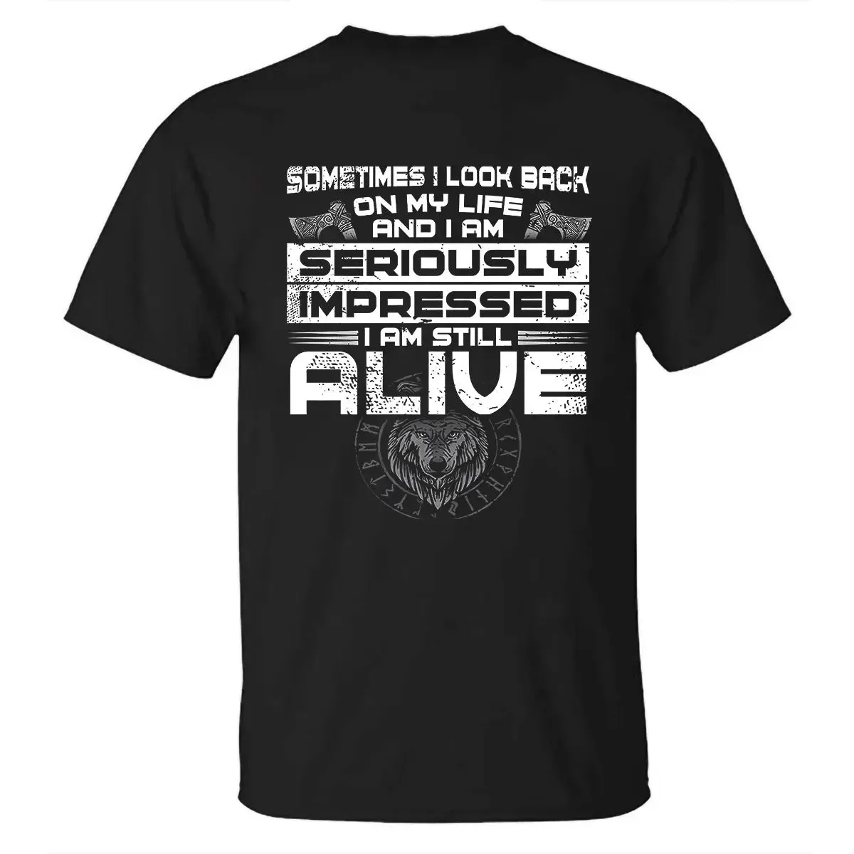 Viking Sometimes I Look Back On My Life Printed Men's T-shirt sold by Polyalien product image thumbnail 2