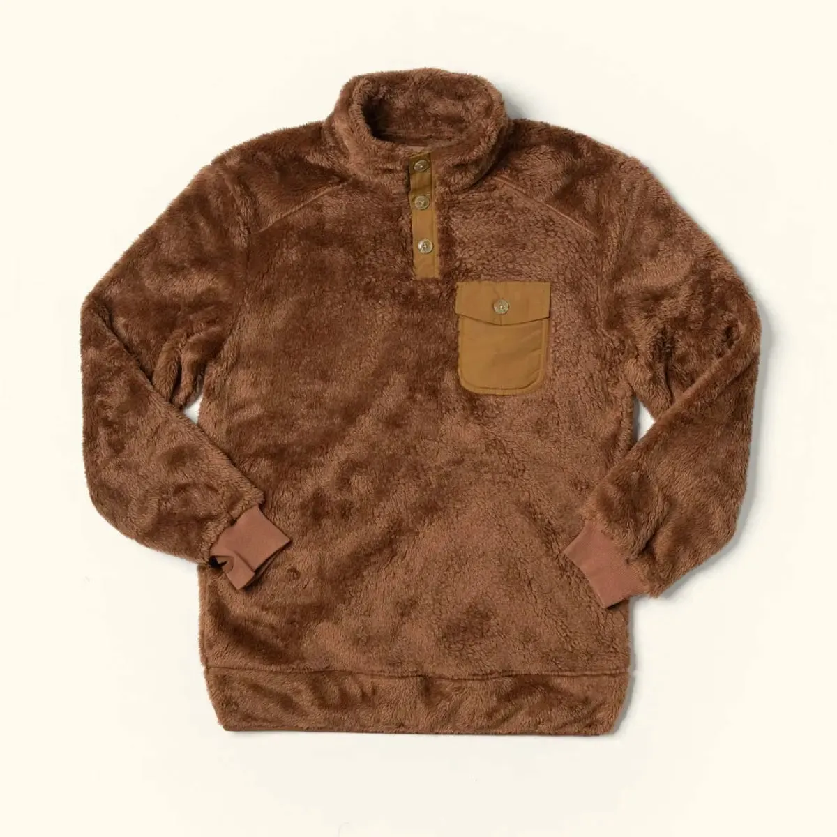 Fall And Winter Warm Pocket Men's Pullover Sweatshirt sold by Polyalien product image thumbnail 2