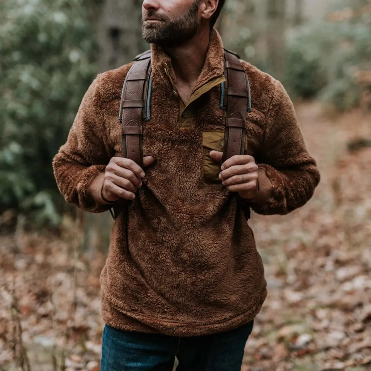 Fall And Winter Warm Pocket Men's Pullover Sweatshirt sold by Polyalien