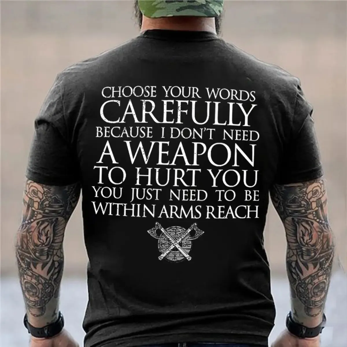 Viking Choose Your Words Printed Men's T-shirt sold by Polyalien