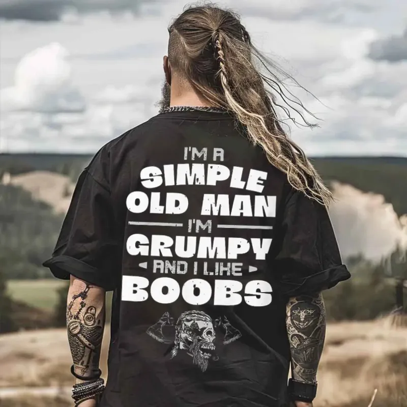 Viking I'm A Simple Old Man Printed Men's T-shirt made by Polyalien