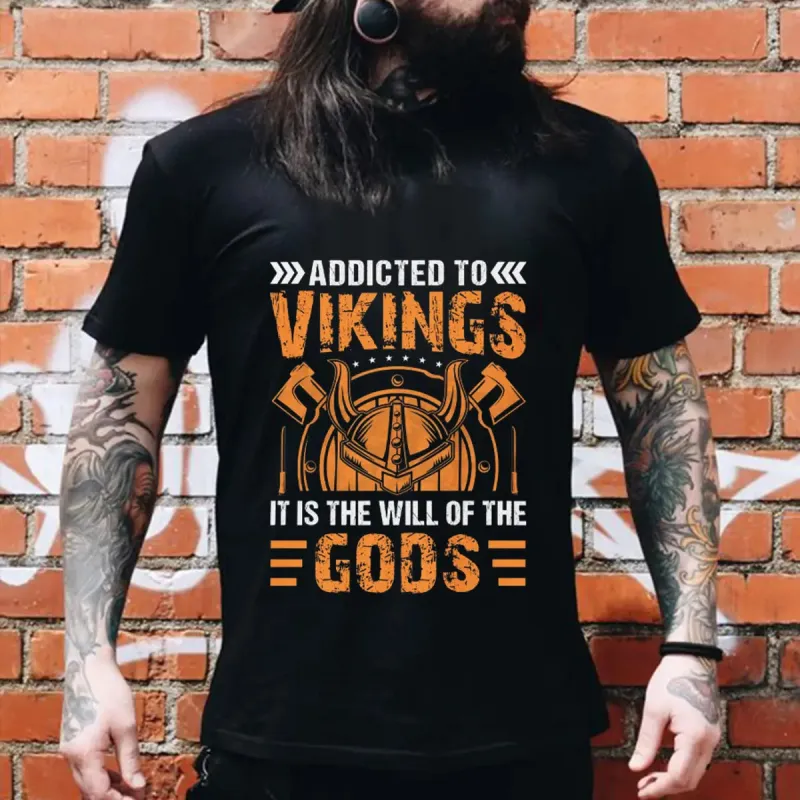 Viking Addicted To Vikings Printed Men's T-shirt sold by Polyalien