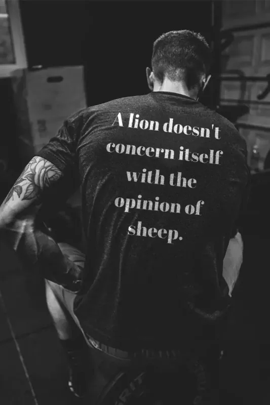 A lion Doesn't Concern Itself With The Opinion Of Sheep  Printed Casual Men's T-shirt sold by Polyalien