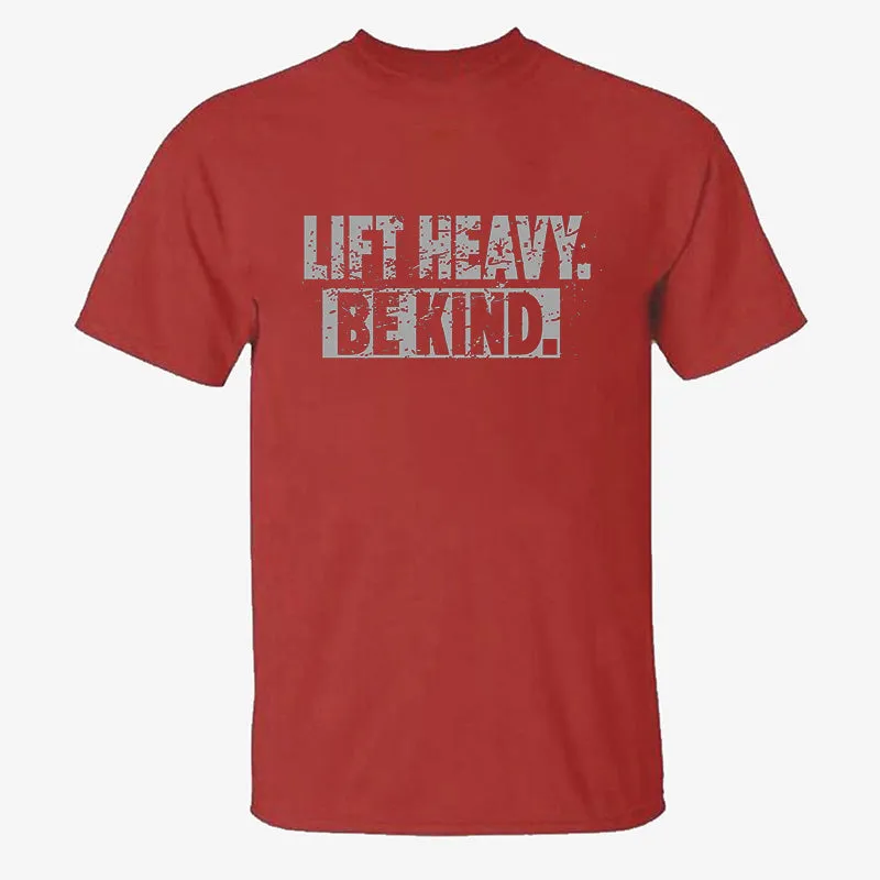 Lift Heavy. Be Kind Printed Men's T-shirt sold by Polyalien product image thumbnail 4