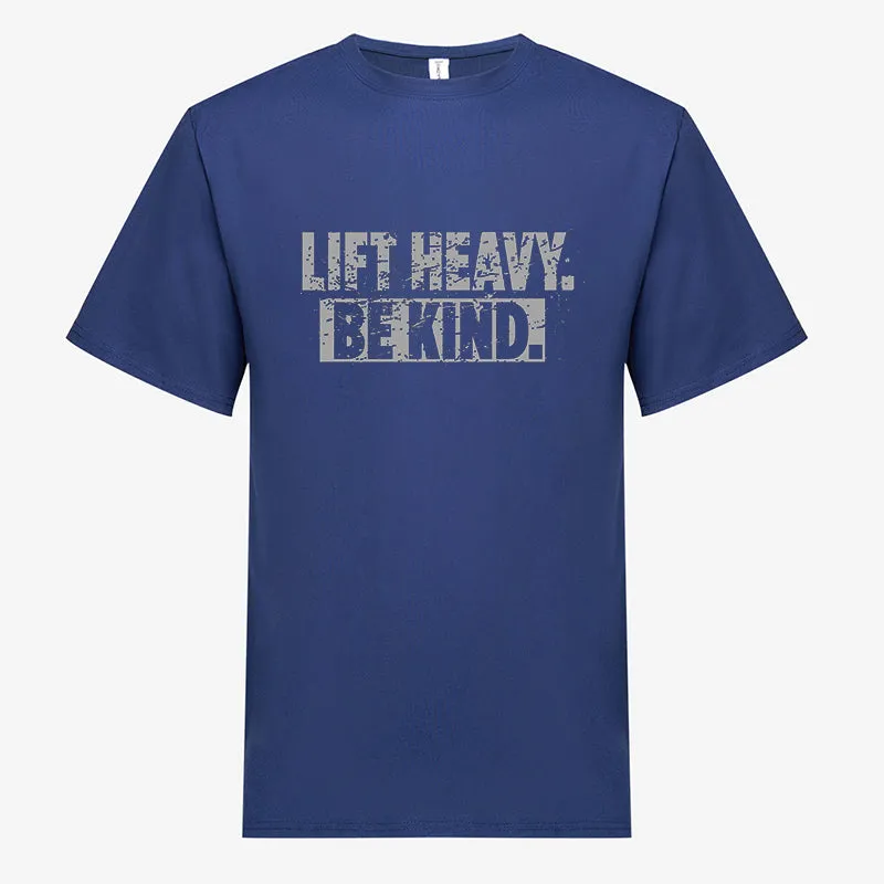 Lift Heavy. Be Kind Printed Men's T-shirt sold by Polyalien product image thumbnail 3