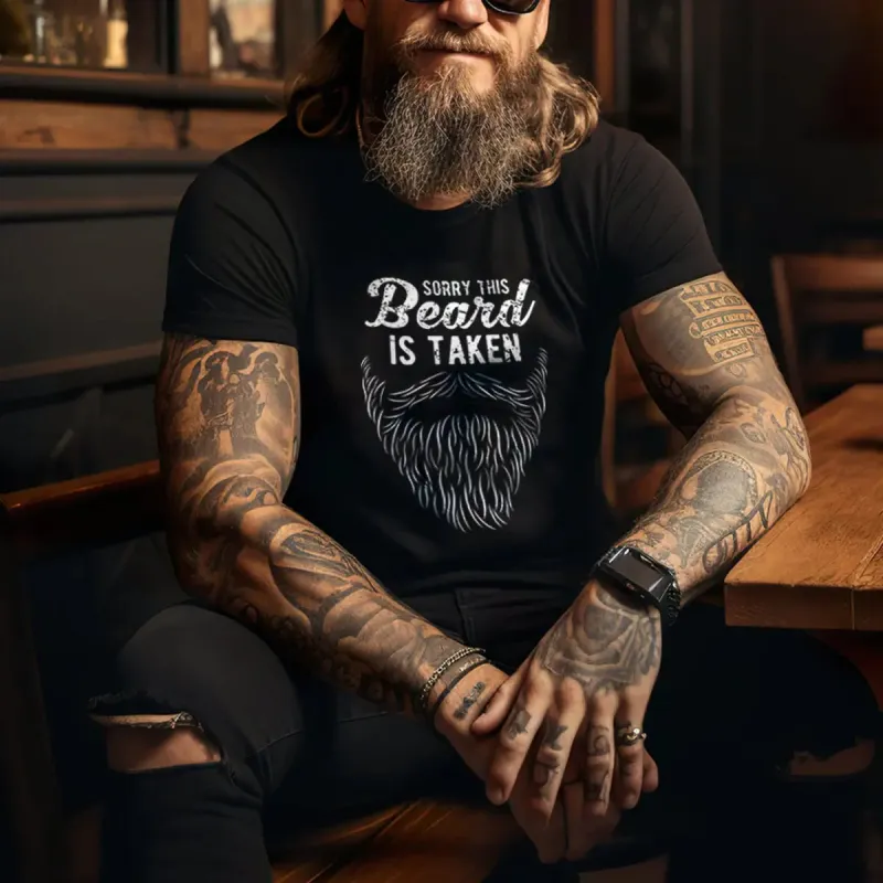 Sorry This Beard Is Taken Printed Men's T-shirt sold by Polyalien