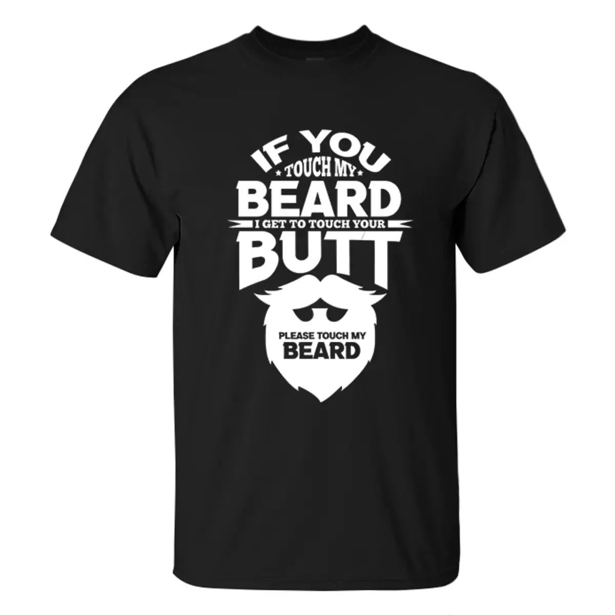 Beard Rule If You Touch My Beard, I Get To Touch Your Butt Printed Men's T-shirt sold by Polyalien product image thumbnail 2