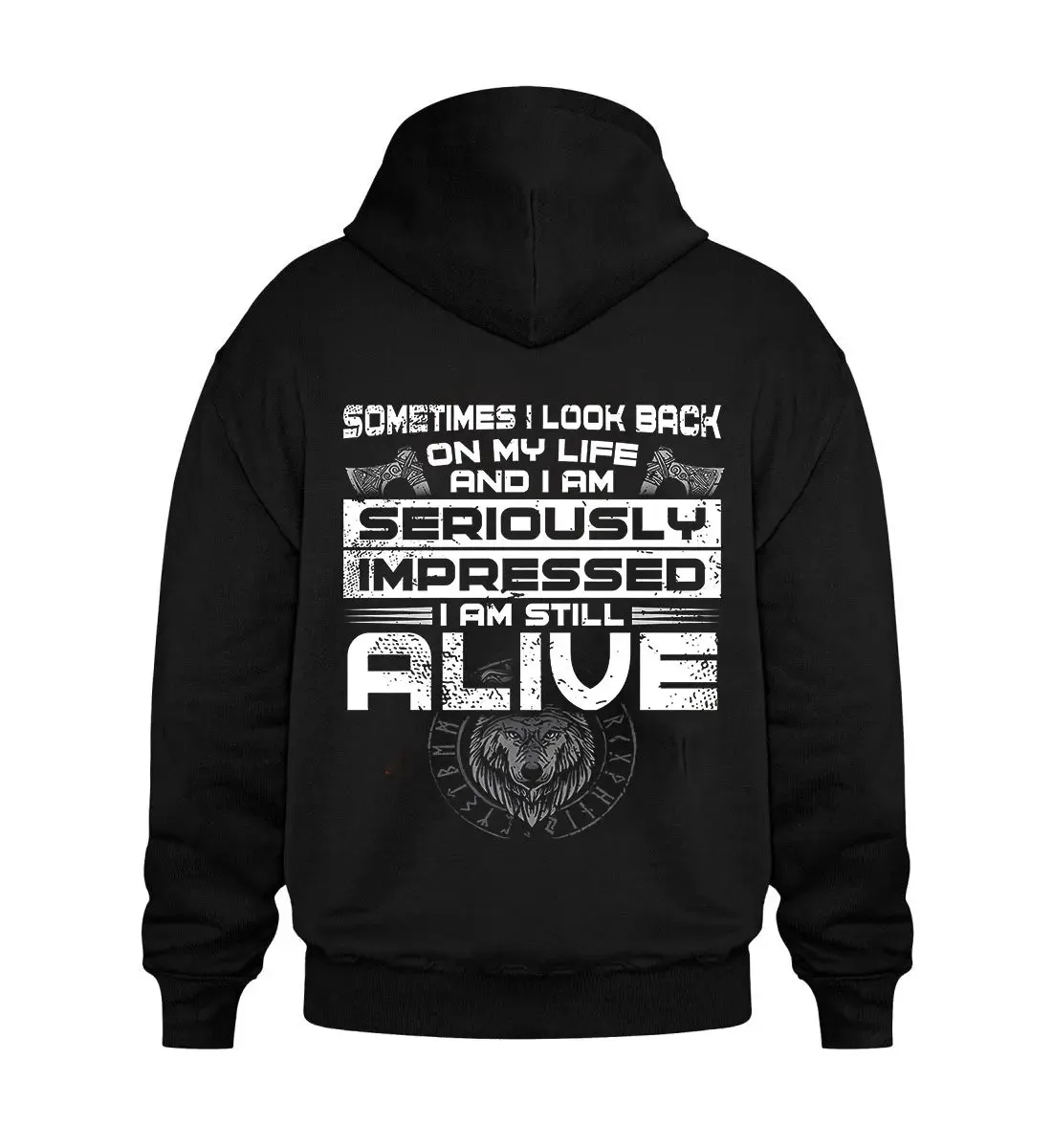 Viking Sometimes I Look Back On My Life Printed Men's Hoodie sold by Polyalien product image thumbnail 2