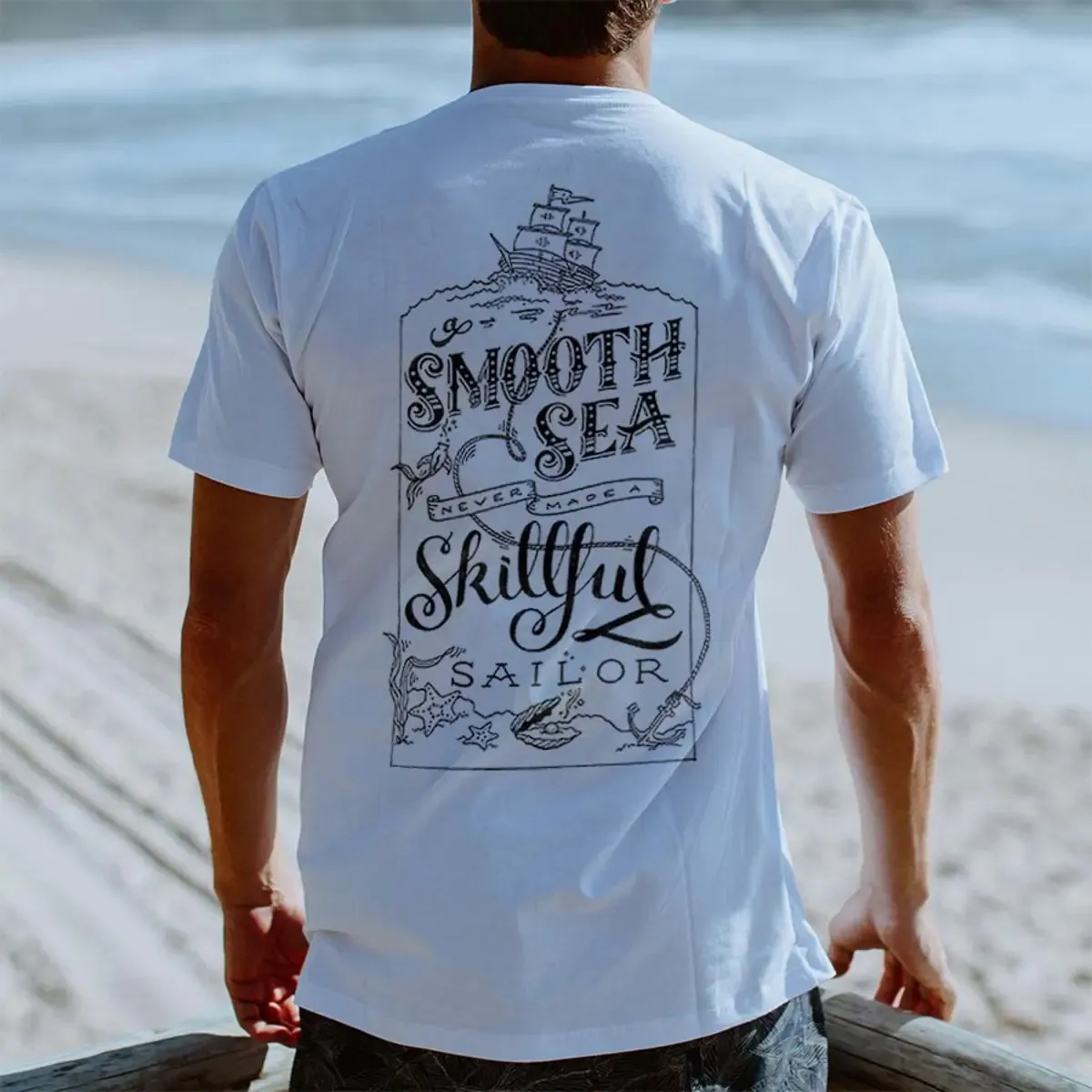 Smooth Sea Skillful Sailor Printed Men's T-shirt sold by Polyalien