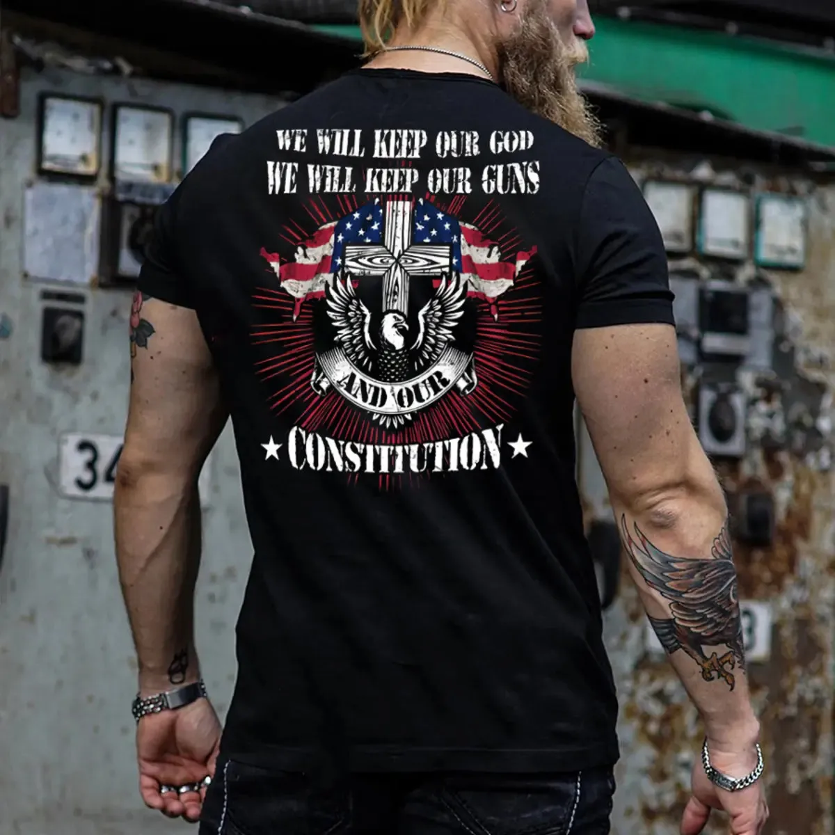 Viking We Will Keep Our God Printed Men's T-shirt sold by Polyalien