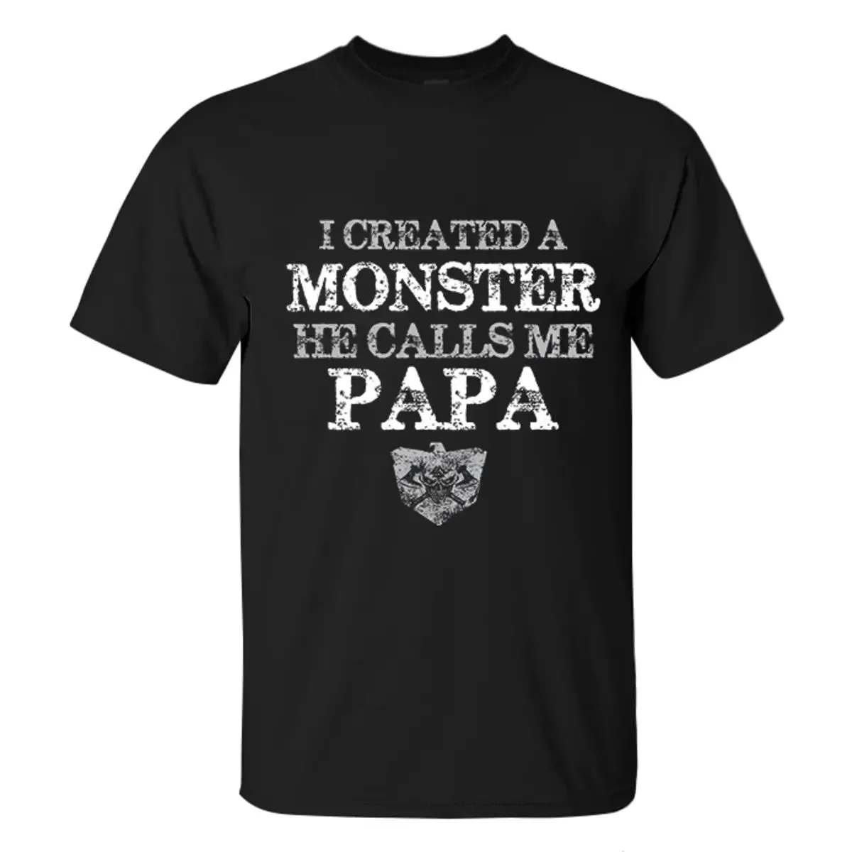 Viking I Created A Monster He Calls Me Papa Printed Men's T-shirt sold by Polyalien product image thumbnail 2