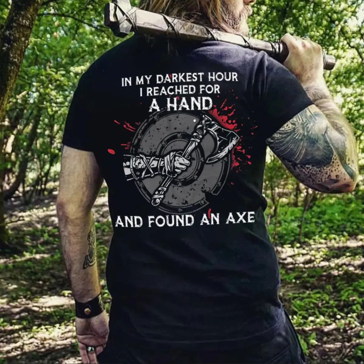 Viking In My Darkest Hour Printed Men's T-shirt sold by Polyalien