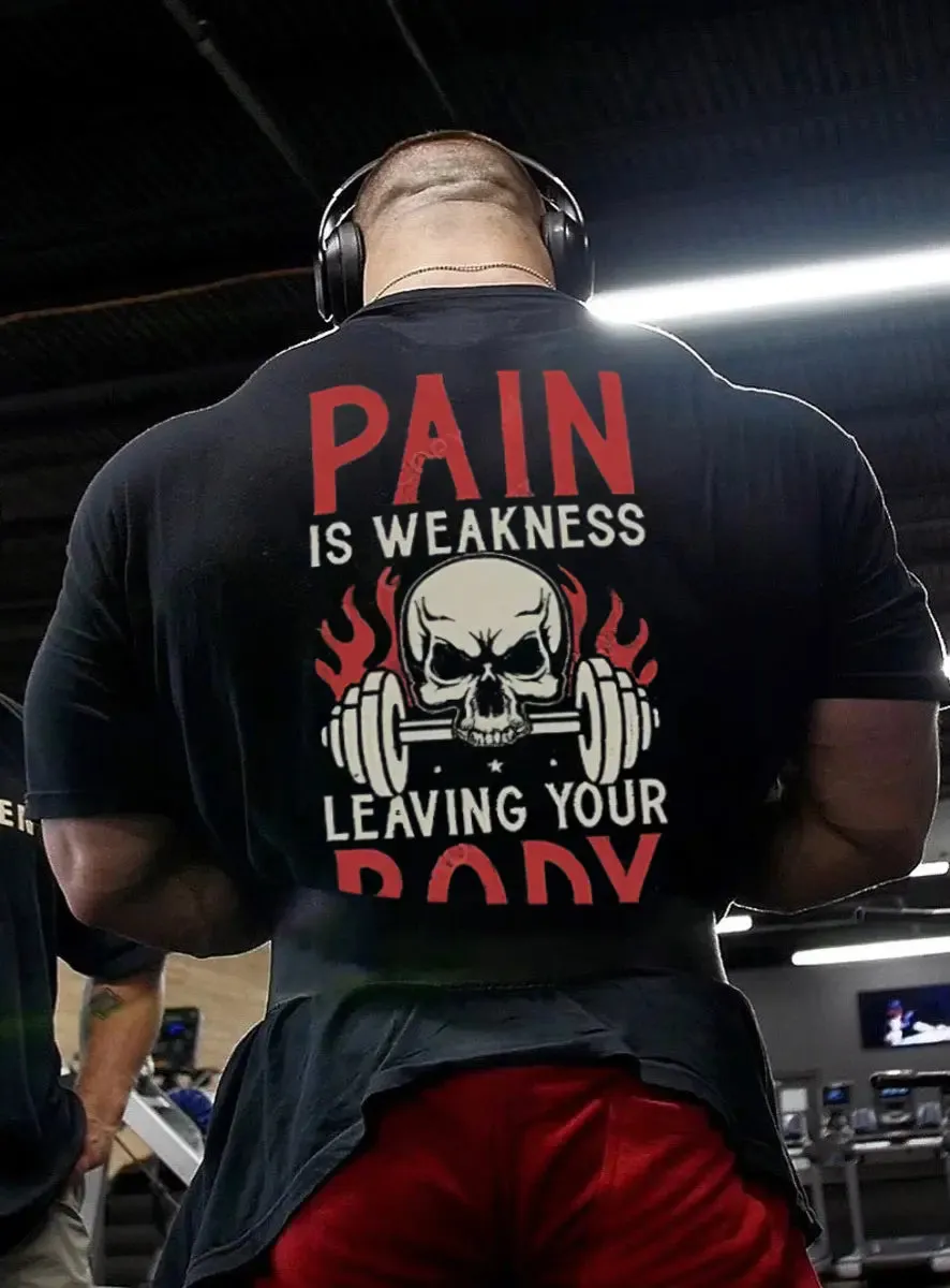 Pain Is Weakness Leaving Your Body Printed Men's T-shirt sold by Polyalien product image thumbnail 2