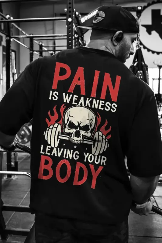 Pain Is Weakness Leaving Your Body Printed Men's T-shirt made by Polyalien