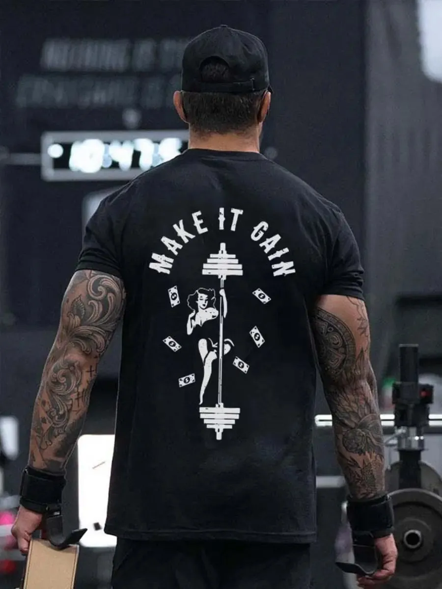 Make It Gain Printed Men's T-shirt sold by Polyalien