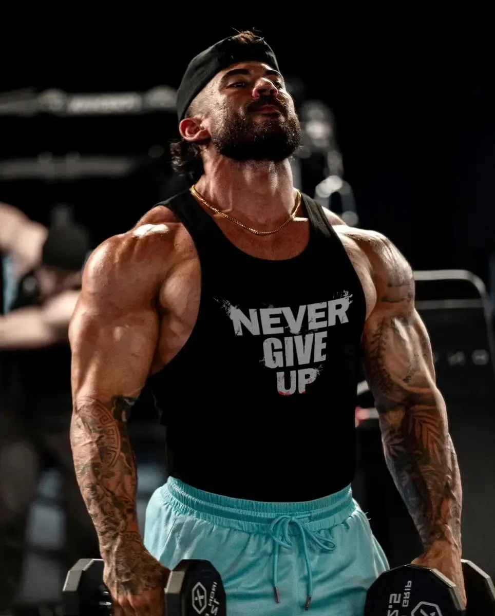 Never give up Printed Men's Vest sold by Polyalien