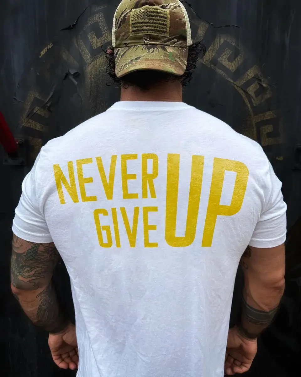 Never give up Print Men's T-shirt sold by Polyalien product image thumbnail 3