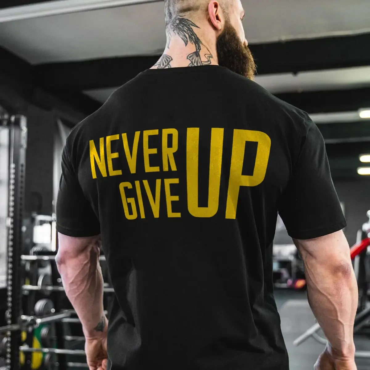Never give up Print Men's T-shirt sold by Polyalien