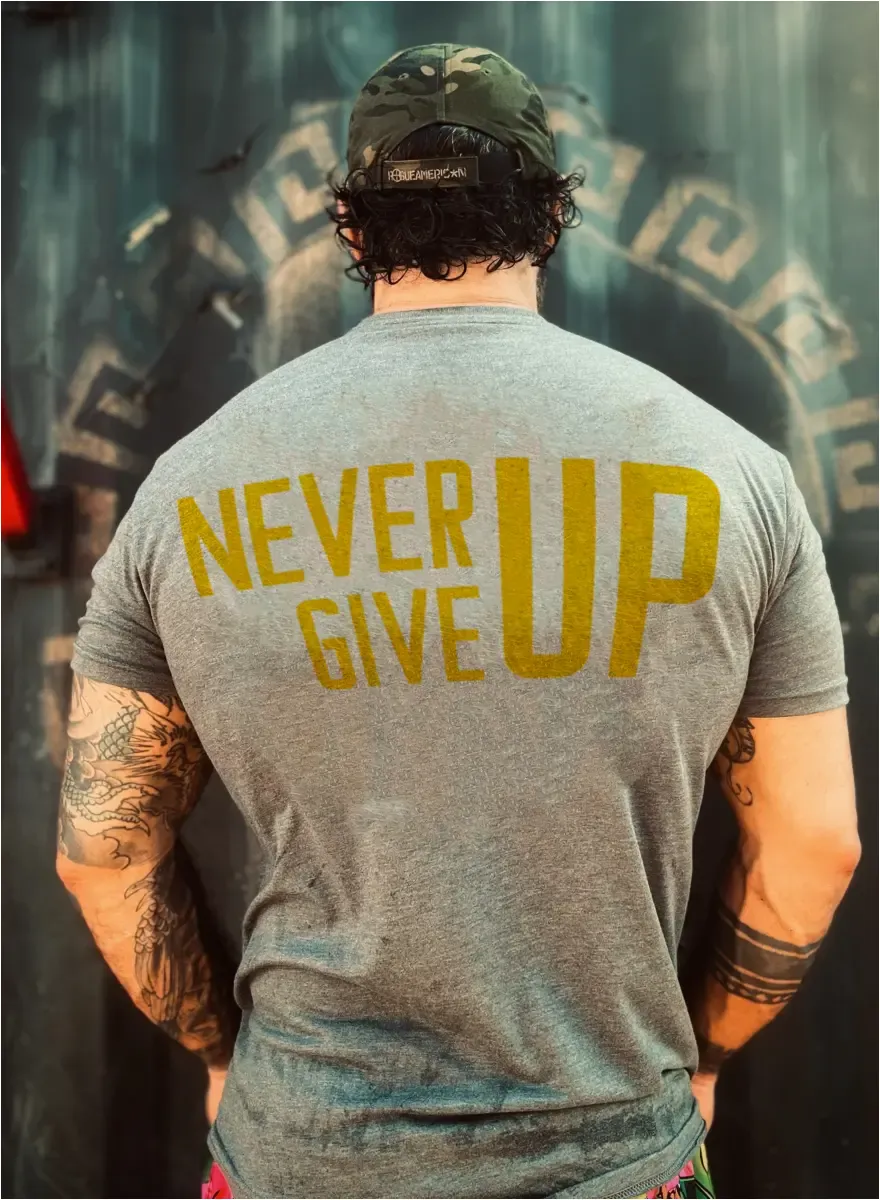 Never give up Print Men's T-shirt sold by Polyalien product image thumbnail 2