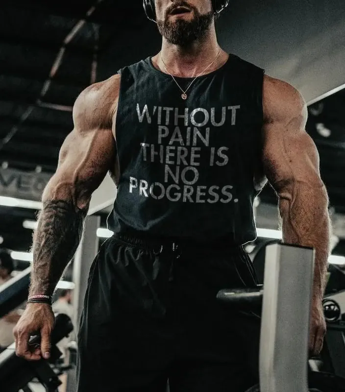 Without pain,there is no progress Printed Men's Vest sold by Polyalien